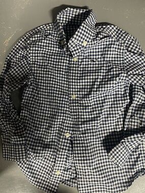 Vineyard Vines Performance Kids Navy and White Gingham Button-Down Shirt Size 3T